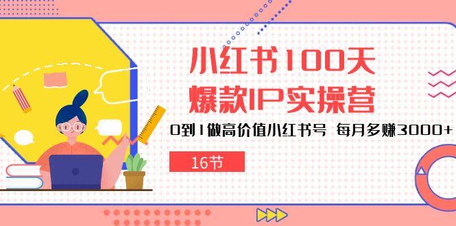 小红书100天-爆款IP实操营，0到1做高价值小红书号 每月多赚3000+(16节-天使资源网