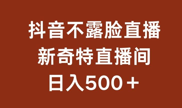 不露脸挂机直播，新奇特直播间，日入500+【揭秘】-天使资源网