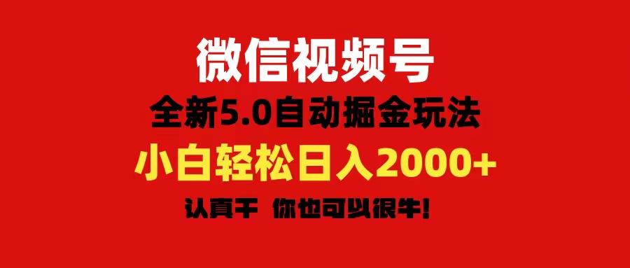 微信视频号变现，5.0全新自动掘金玩法，日入利润2000+有手就行-天使资源网