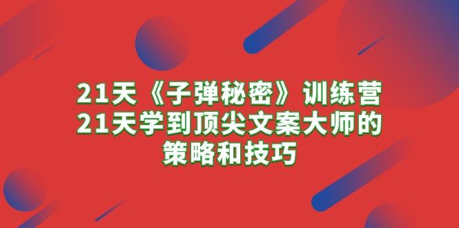 21天《子弹秘密》训练营，21天学到顶尖文案大师的策略和技巧-天使资源网