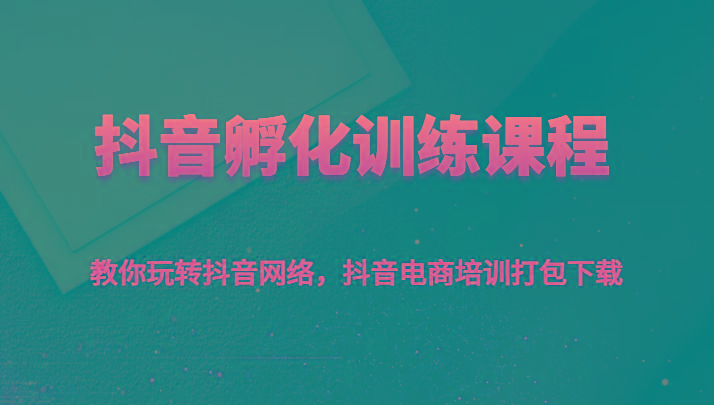 抖音孵化训练课程-教你玩转抖音网络，抖音电商培训打包下载-天使资源网