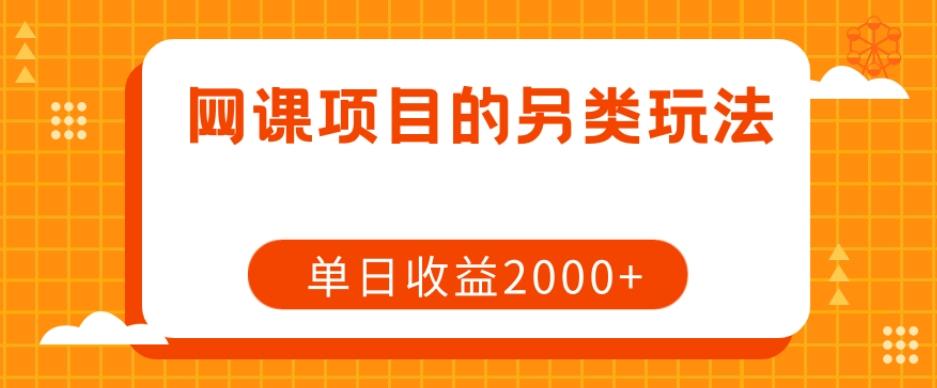 网课项目的另类玩法，单日收益2000+【揭秘】-天使资源网