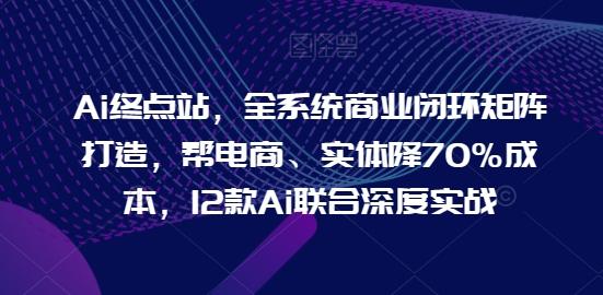 Ai终点站，全系统商业闭环矩阵打造，帮电商、实体降70%成本，12款Ai联合深度实战-天使资源网
