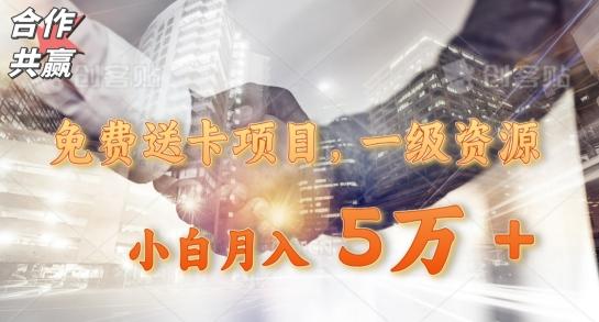 免费送卡项目，一级资源，小白月入5万+-天使资源网