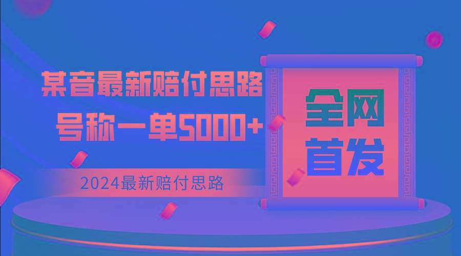 全网首发，2024最新某音赔付思路，号称一单收益5000+-天使资源网