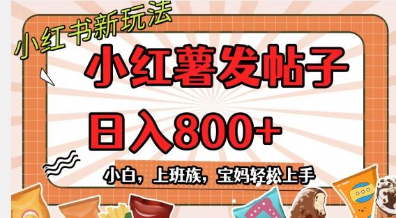 小红薯发日常帖子，日入800+小白专属项目可批量操作-天使资源网