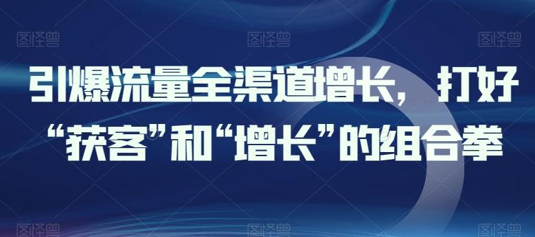 引爆流量全渠道增长，打好“获客”和“增长”的组合拳-天使资源网