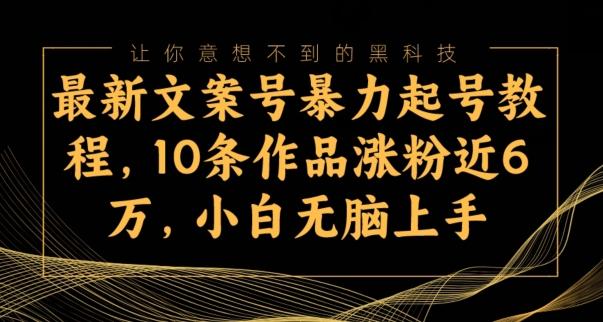 最新文案号暴力起号教程，10条作品涨粉近6万，小白无脑上手-天使资源网
