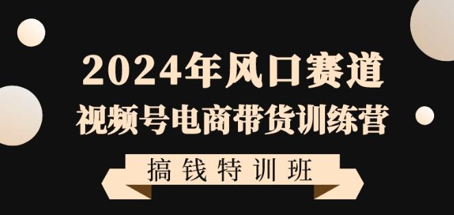 2024年风口赛道视频号电商带货训练营搞钱特训班，带领大家快速入局自媒体电商带货-天使资源网