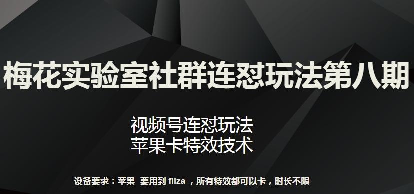 梅花实验室社群连怼玩法第八期，视频号连怼玩法 苹果卡特效技术【揭秘】-天使资源网