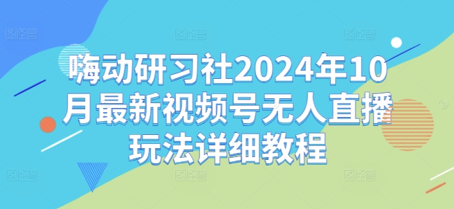 嗨动研习社2024年10月最新视频号无人直播玩法详细教程-天使资源网