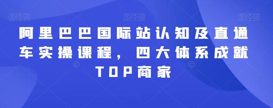 阿里巴巴国际站认知及直通车实操课程，四大体系成就TOP商家-天使资源网