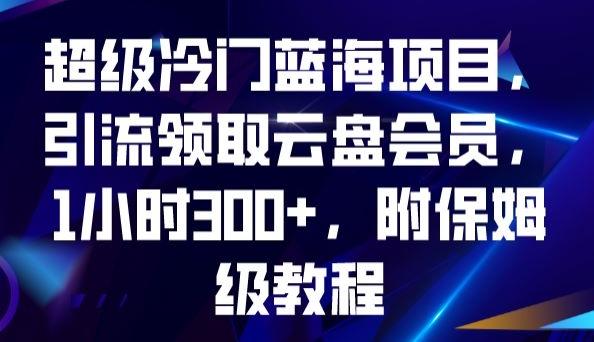 超级冷门蓝海项目，引流领取云盘会员，1小时300+，附保姆级教程-天使资源网