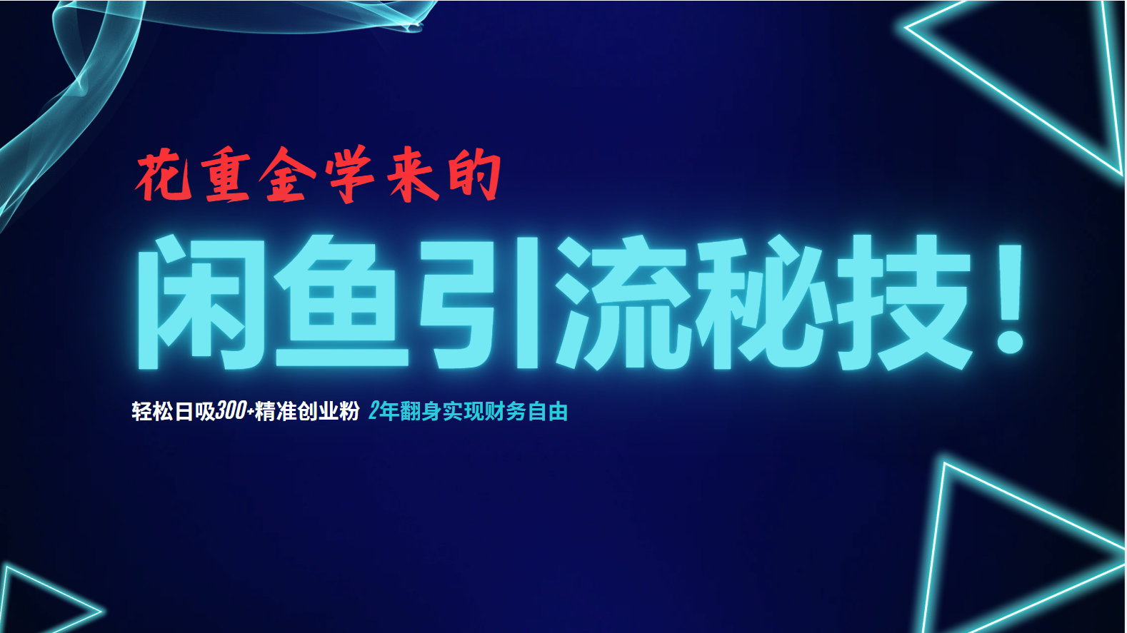 花重金学来的闲鱼引流秘技！轻松日吸300+精准创业粉，每天躺赚5000+，2…-天使资源网