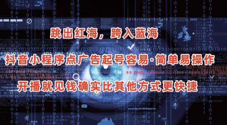 抖音小程序点广告项目，起号容易，简单易操作，开播就见有收益【揭秘】-天使资源网