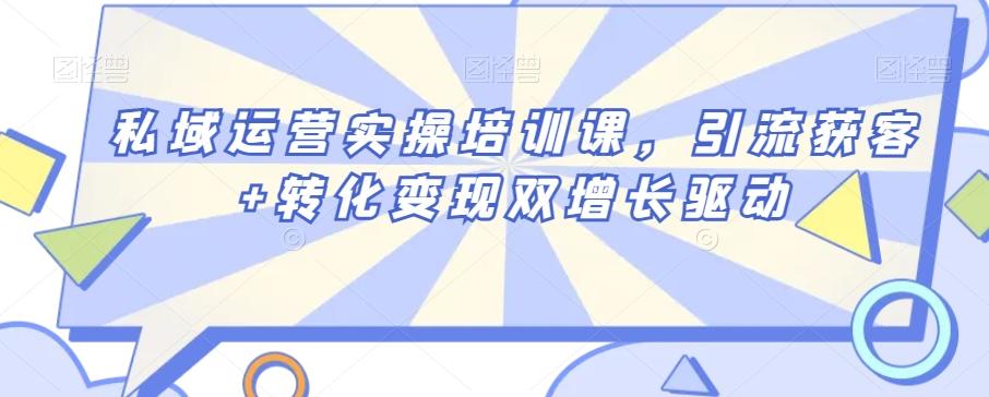 私域运营实操培训课，引流获客+转化变现双增长驱动-天使资源网