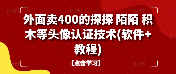 外面卖400的探探 陌陌 积木等头像认证技术(软件+教程)-天使资源网