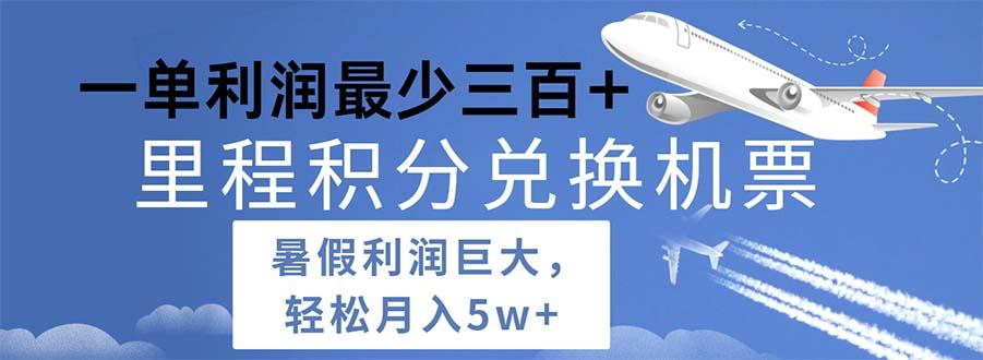 2024暑假利润空间巨大的里程积分兑换机票项目，每一单利润最少500-天使资源网