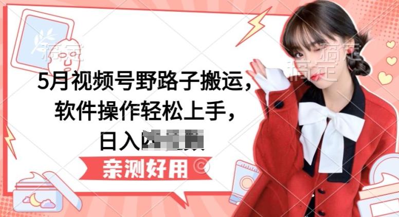 5月视频号野路子搬运，软件操作轻松上手，日入三位数【揭秘】-天使资源网