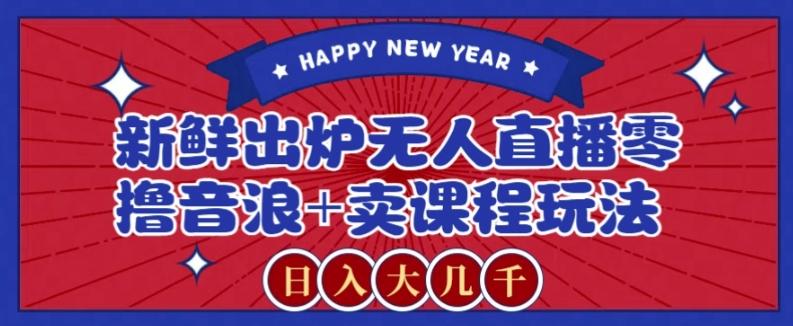 2024最新无人直播零撸音浪+卖课程玩法，日入大几千不是梦【揭秘】-天使资源网