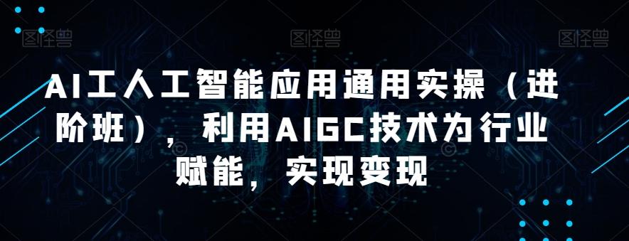 AI工人工智能应用通用实操（进阶班），利用AIGC技术为行业赋能，实现变现-天使资源网
