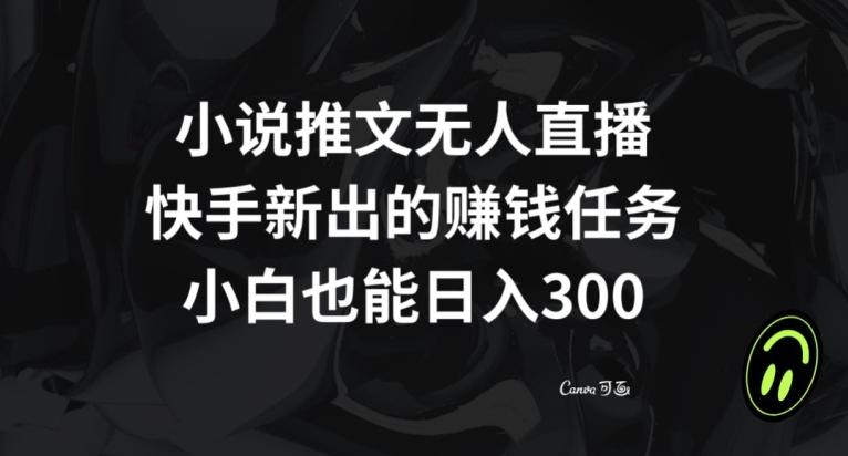 小说推文无人直播，快手新出的赚钱任务，小白也能日入300+【揭秘】-天使资源网