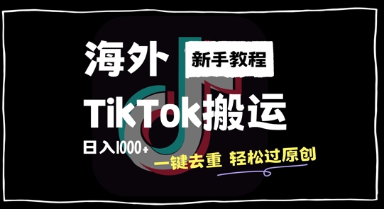 2024最新海外TikTok搬运玩法，一键去重轻松过原创，新手无经验也能日入1k【揭秘】-天使资源网