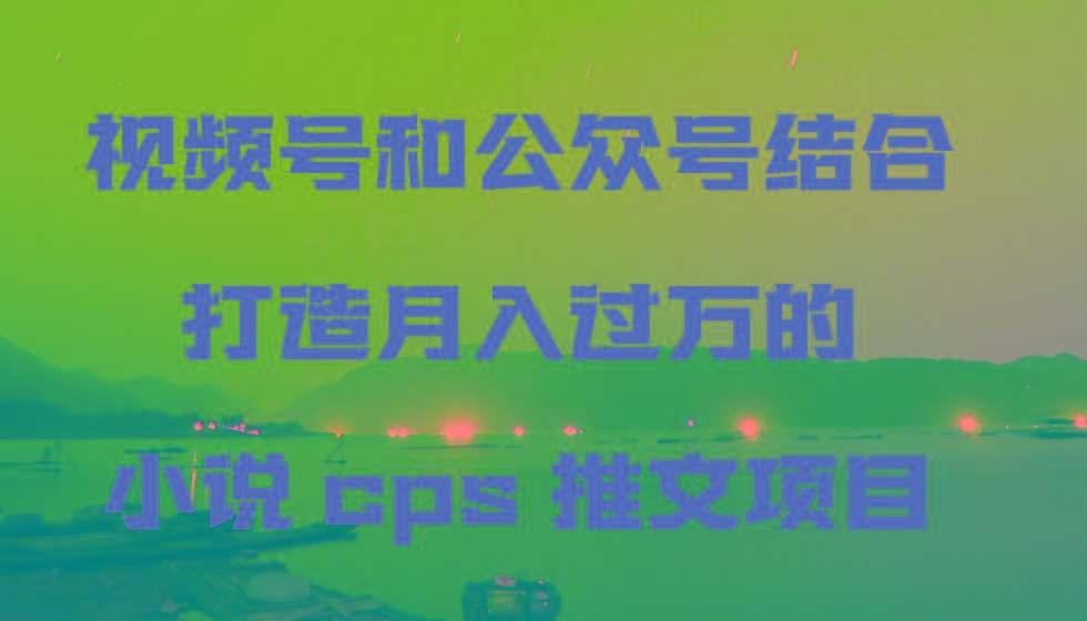 视频号和公众号结合打造月入过万的小说cps推文项目，包括市面上面的各种思路详解-天使资源网