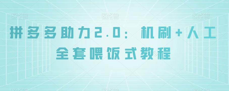拼多多助力2.0：机刷+人工全套喂饭式教程【揭秘】-天使资源网