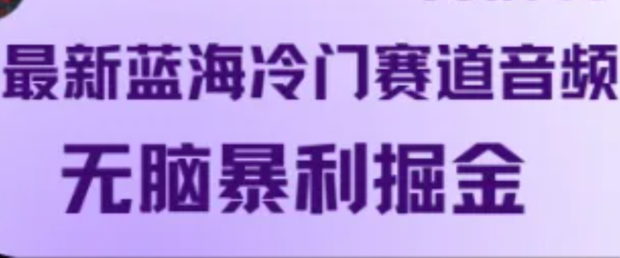 最新蓝海冷门赛道音频，无脑暴利掘金-天使资源网