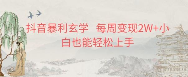 抖音暴利玄学，每周变现2W+小白也能轻松上手-天使资源网