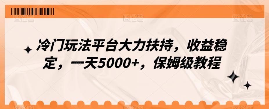 冷门玩法平台大力扶持，收益稳定，一天5000+，保姆级教程（附抖音7天起号法）-天使资源网