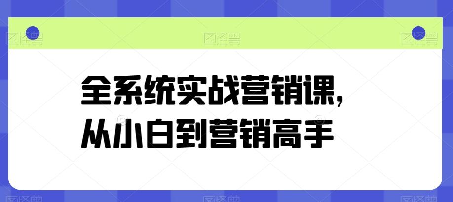 全系统实战营销课，从小白到营销高手-天使资源网