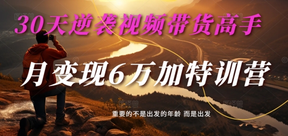30天逆袭视频带货高手，单月变现6万加特训营-麦子甜-天使资源网
