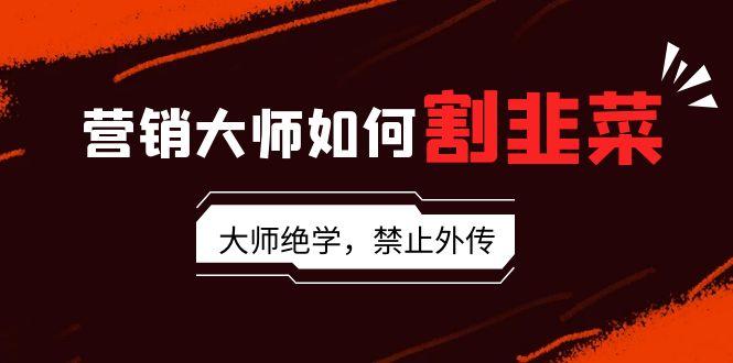 营销大师如何割韭菜：流量大师/讲故事大师/话术大师/卖货大师/成交大师/…-天使资源网