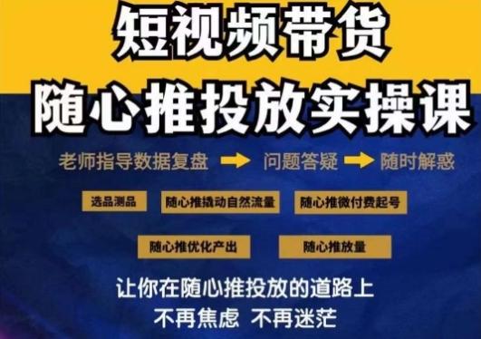 2024好物分享随心推投放实操课，随心推撬动自然流量/微付费起号/优化产出-天使资源网