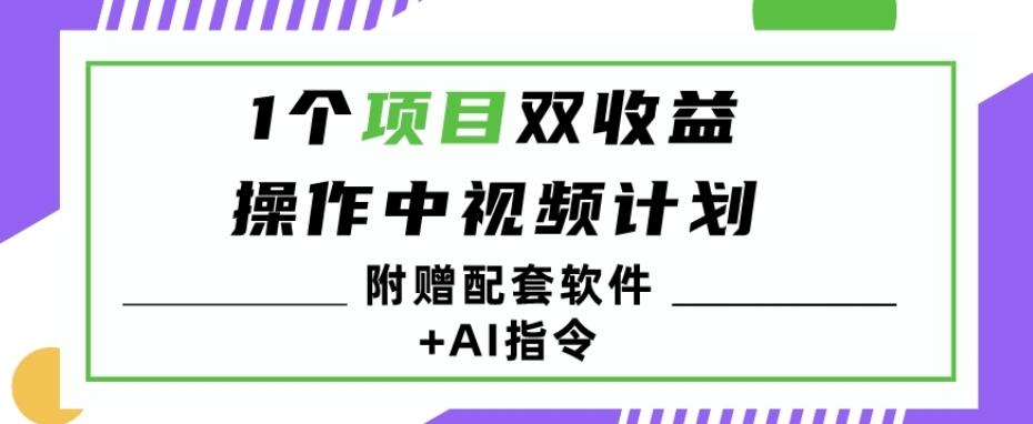 1个项目双收益？操作中视频计划1天最高3100+收益？（附赠配套软件+AI指令）-天使资源网