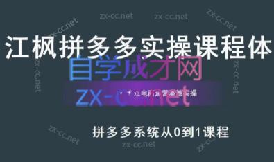 江枫老师·拼多多实操课程-天使资源网
