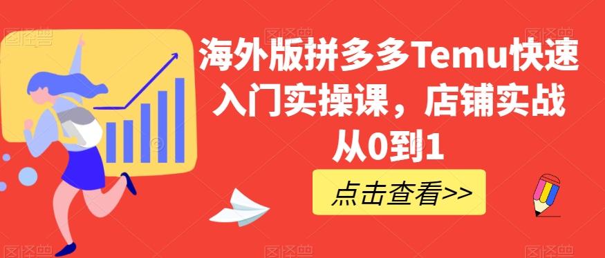 海外版拼多多Temu快速入门实操课，店铺实战从0到1-天使资源网