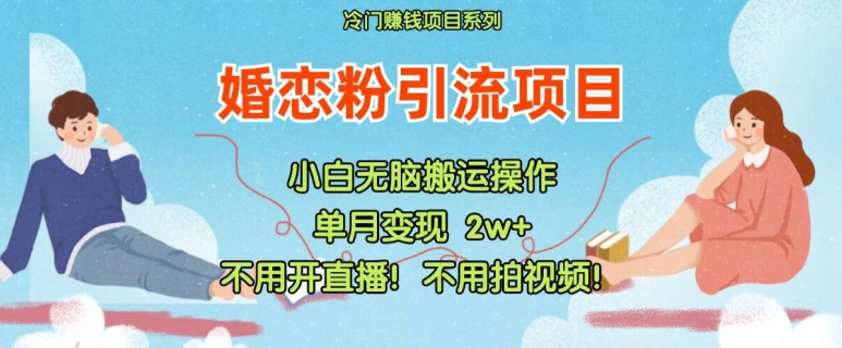 小红书婚恋粉引流，不用开直播，不用拍视频，不用做交付【揭秘】-天使资源网
