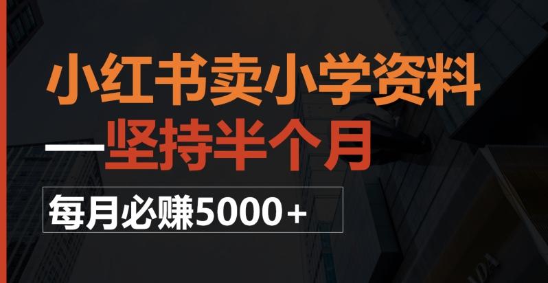 小红书卖小学资料，一坚持半个月，每月必赚5000+-天使资源网