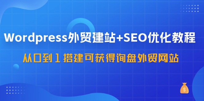WordPress外贸建站+SEO优化教程，从0到1搭建可获得询盘外贸网站(57节课)-天使资源网