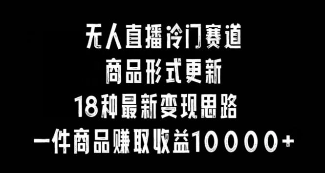 无人直播冷门赛道，商品形式更新，18种变现思路，一件商品赚取收益10000+【揭秘】-天使资源网
