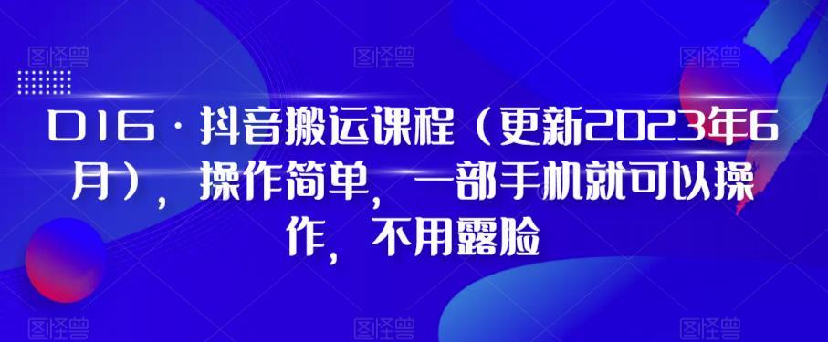 D1G·抖音搬运课程（更新2023年12月），操作简单，一部手机就可以操作，不用露脸-天使资源网