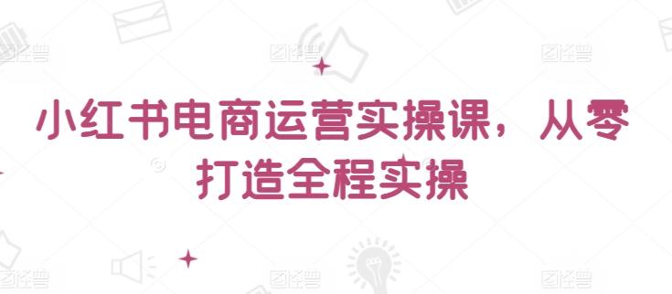 小红书电商运营实操课，​从零打造全程实操-天使资源网