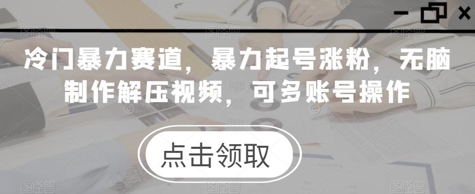 冷门暴力赛道，暴力起号涨粉，无脑制作解压视频，可多账号操作-天使资源网