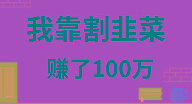 我靠割韭菜赚了 100 万-天使资源网