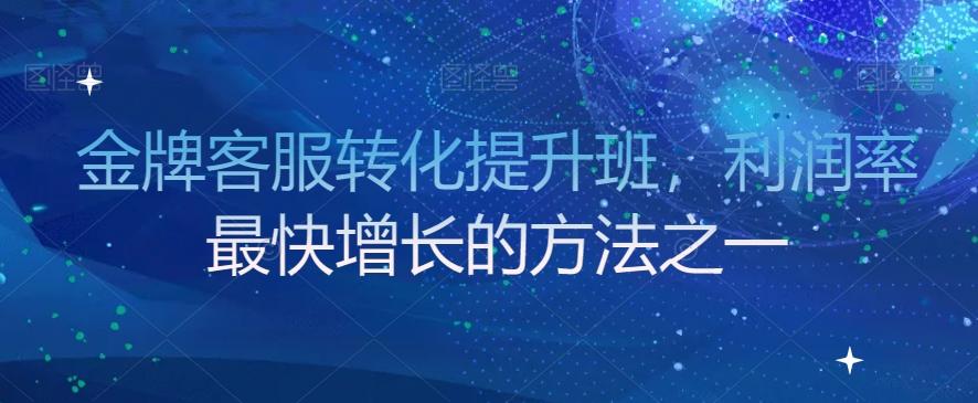 金牌客服转化提升班，利润率最快增长的方法之一-天使资源网