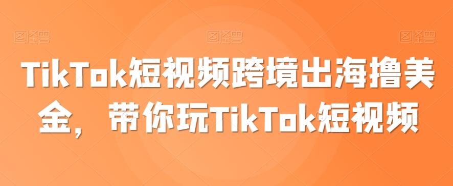 TikTok短视频跨境出海撸美金，带你玩TikTok短视频-天使资源网
