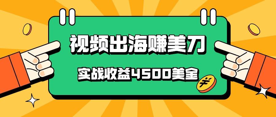 国内爆款视频出海赚美刀，实战收益4500美金，批量无脑搬运，无需经验直接上手-天使资源网